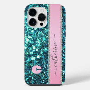 Coque Pour Pour iPhone 14 Pro Max Élégante tendance Parties scintillant Turquoise ba