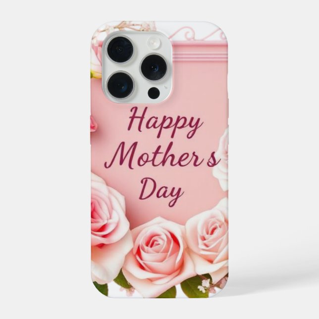 Coque iPhone Elegantes Roses Roses Roses Fête des Mères iPhone  (Verso)