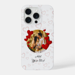 Coque iPhone 15 Pro Élégantes Saint-Valentin, Amour, Cœur Rouge Annive