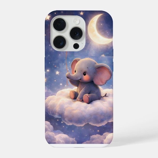 Coque iPhone Élément éléphant et lune iPhone 15 Pro Slim (Verso)