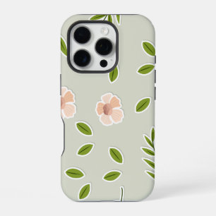 Coque iPhone 16 Pro Élément floral plat transparent motif dessin animé