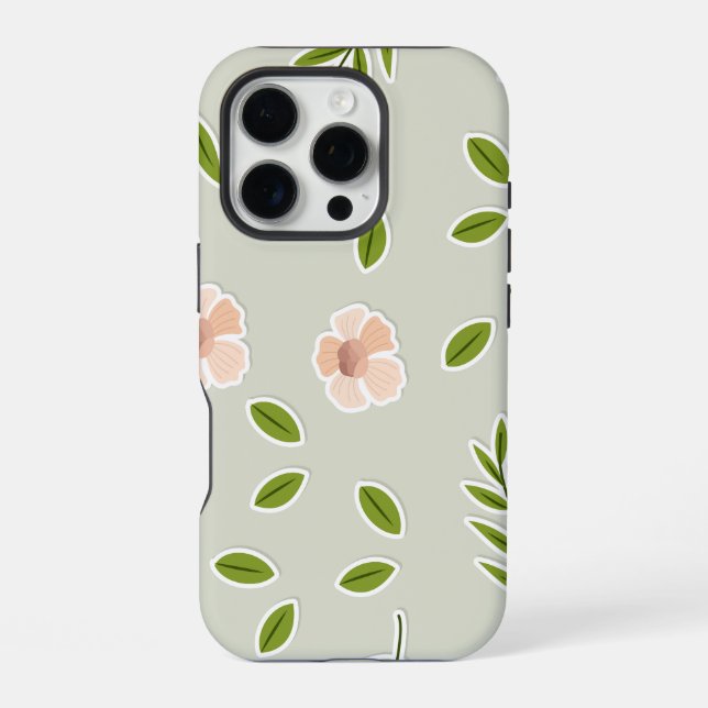 Coque iPhone Élément floral plat transparent motif dessin animé (Verso)