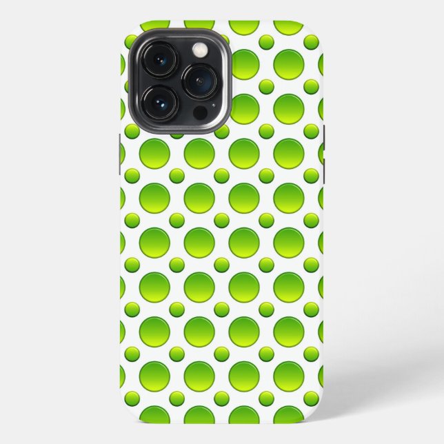 Coque iPhone Élément vert à pois (Verso)