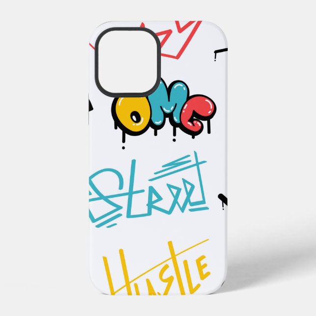 Coque iPhone Éléments de lettrage de graffiti de rue abstraits  (Verso)