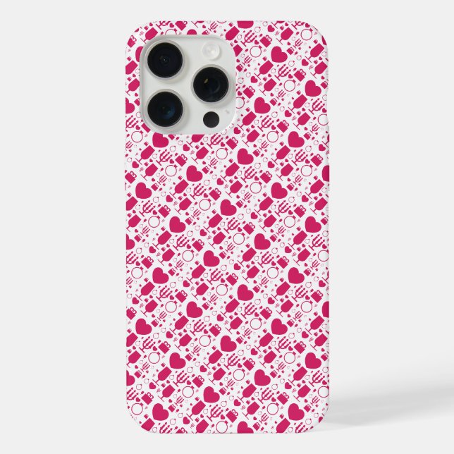 Coque iPhone éléments de motifs de la Saint-Valentin (Verso)