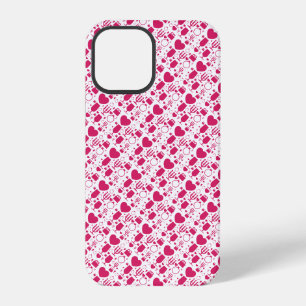 Coque iPhone 12 Pro éléments de motifs de la Saint-Valentin