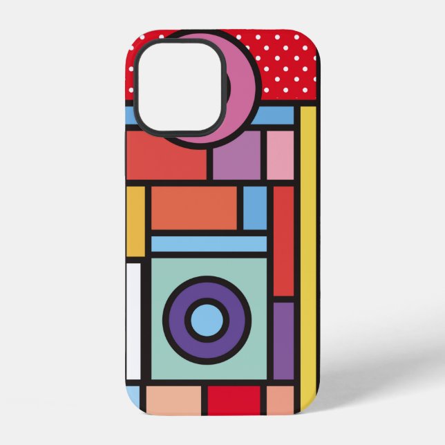 Coque iPhone Éléments géométriques tendance design memphis. Ret (Verso)