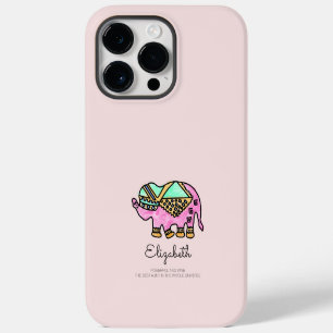 Coque Pour Pour iPhone 14 Pro Max Éléphant aquarelle rose pâle Chic Mignon