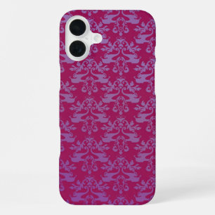 Coque iPhone 16 Plus Éléphant damas violet rouge iphone