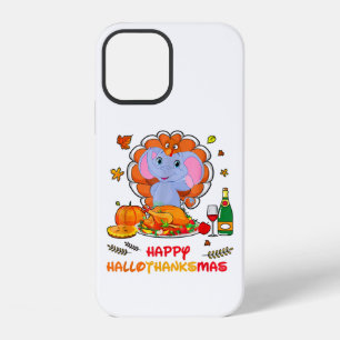 Coque iPhone 12 Éléphant de Joyeux Hallo Buvant du Vin Cadeau de R