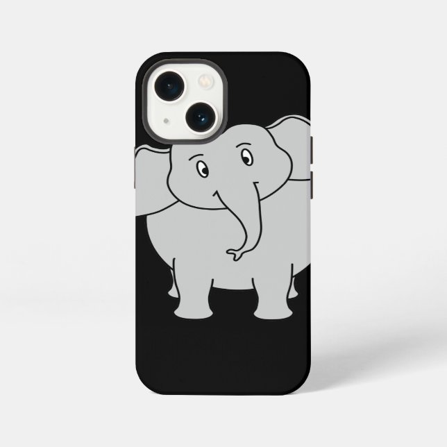 Coque iPhone Éléphant gris. (Verso)