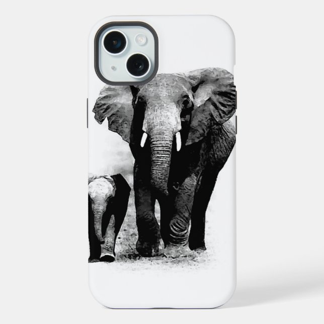 Coque iPhone Éléphants (Verso)