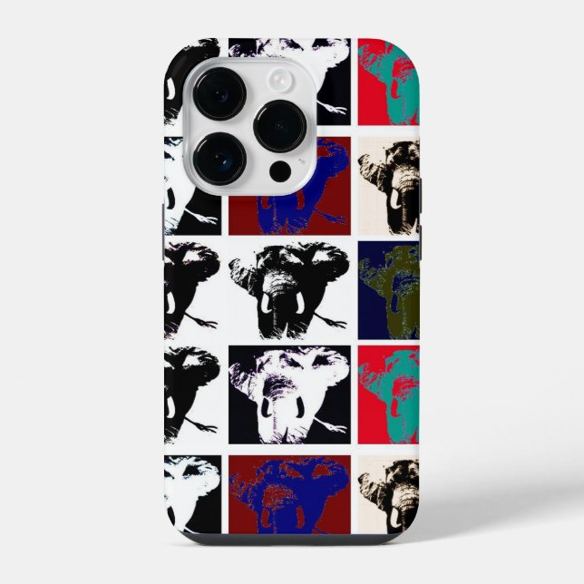 Coque iPhone Éléphants Pop Art (Verso)