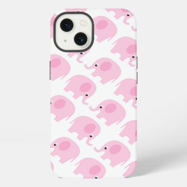 Coque iPhone Eléphants roses (Verso)