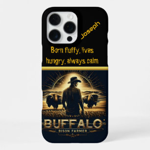 Coque iPhone 16 Pro Max Éleveur de bisons au coucher du soleil