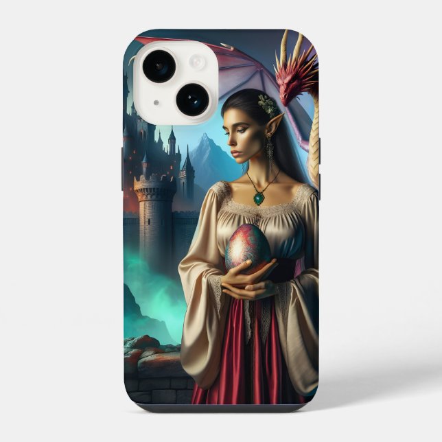 Coque iPhone Elfe avec oeuf de dragon (Verso)