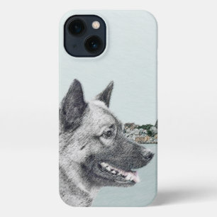 Etui iPhone 13 Elkhound norvégien à la peinture de village - Chie