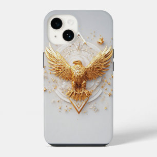Coque Pour iPhone 14 Emblème d'aigle doré avec étoiles décoratives
