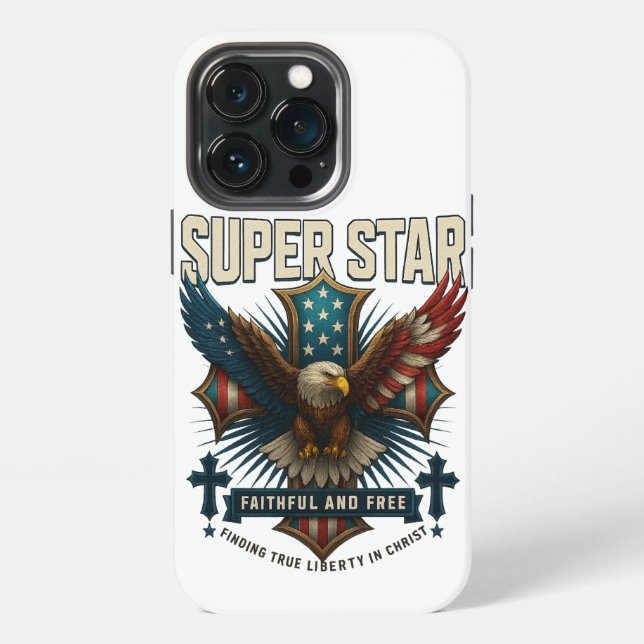 Coque iPhone Emblème d'aigle super étoile (Dos)