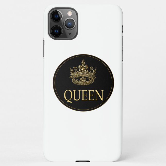 Coque iPhone Emblème de la Reine et de la Couronne (Dos)