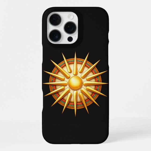 Coque iPhone Emblème du Soleil de Vergina – Symbole Macédonien  (Verso)