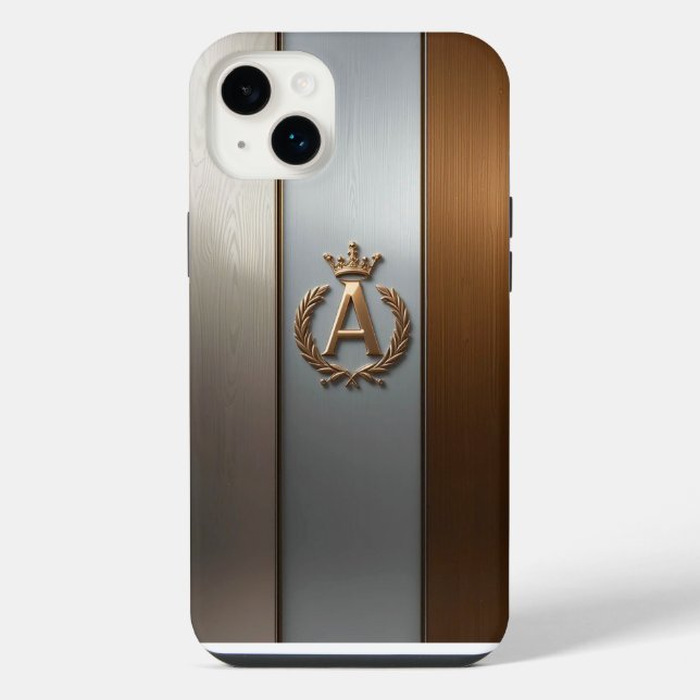 Coque iPhone Emblème Monogramme Doré A (Verso)