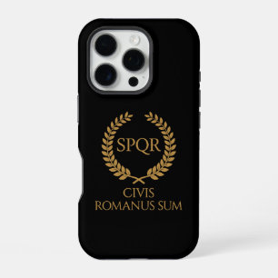 Coque iPhone 16 Pro Emblème romain SPQR – Civis Romanus Sum Couronne d