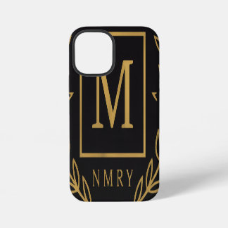 Coque iPhone 12 Mini "Emblème Royal NMKY – Monogramme M Dessin de Crête