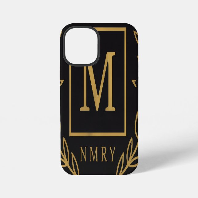 Coque iPhone "Emblème Royal NMKY – Monogramme M Dessin de Crête (Verso)