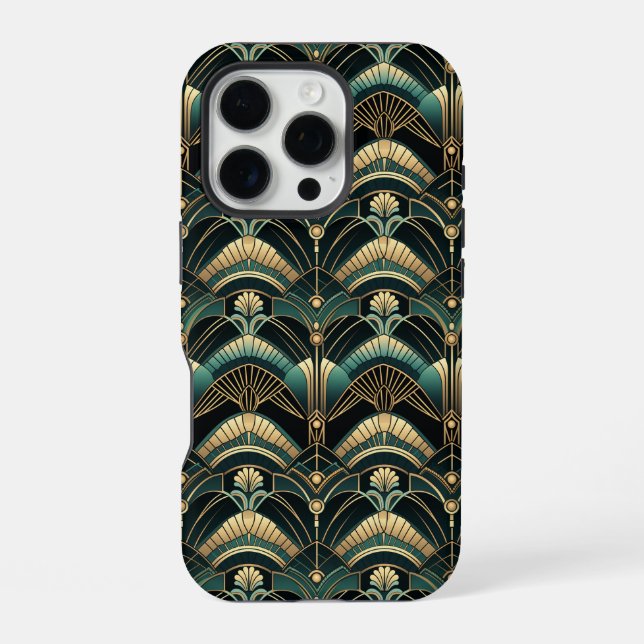 Coque iPhone Emerald et Gold Art déco Thème (Verso)