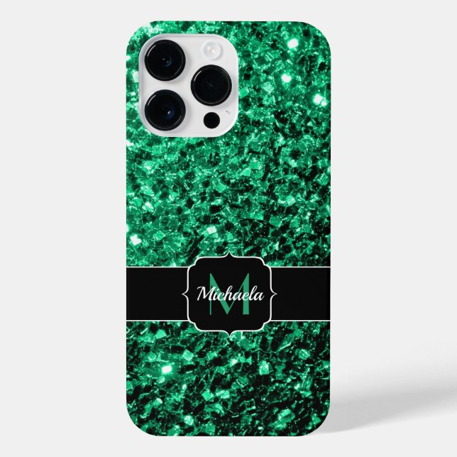 Coque iPhone Emerald Green fausse parties scintillant scintille (Verso)