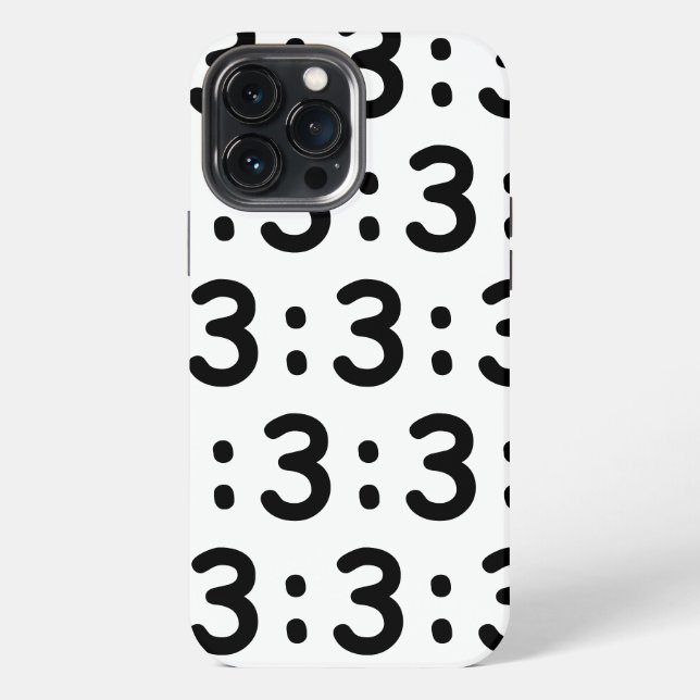 Coque iPhone Émoticon Visage de Chat :3 (Verso)