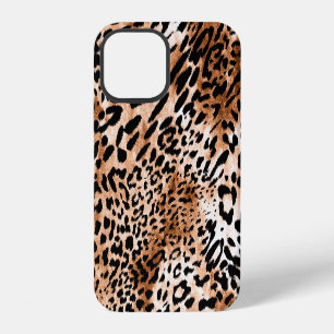 Coque iPhone 12 Empreinte de léopard africain sans couture