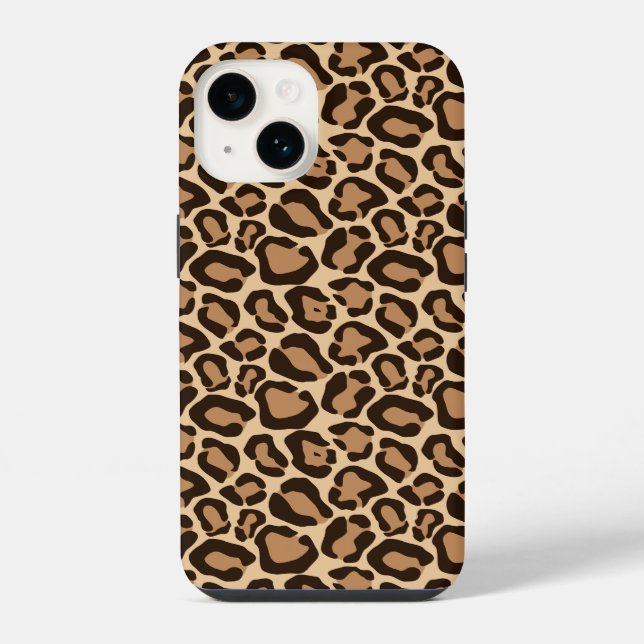 Coque iPhone Empreinte de léopard Brown (Verso)