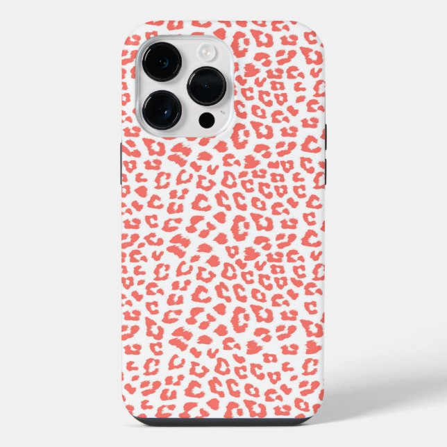 Coque iPhone Empreinte de léopard de corail (Verso)