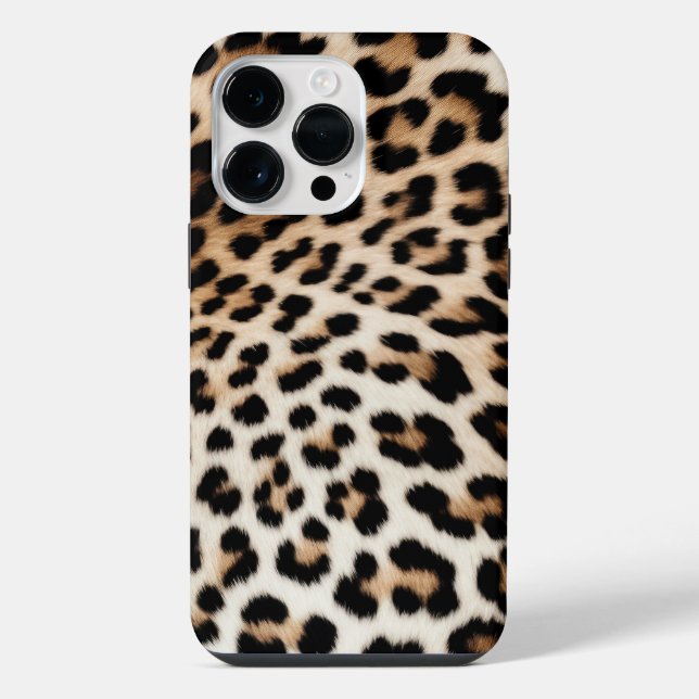 Coque iPhone Empreinte de léopard noir crème (Verso)