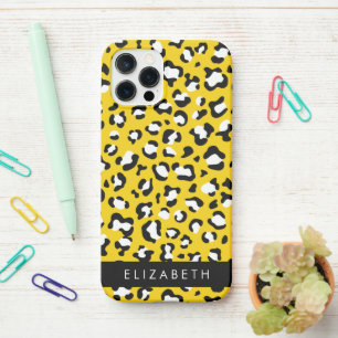 Coque iPhone 12 Pro Empreinte de léopard, Spots, Leopard Jaune, Votre