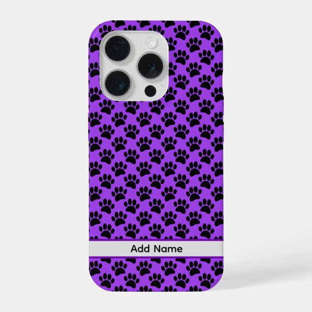 Coque iPhone Empreinte de Patte de Chien Minuscule en Noir et V (Verso)
