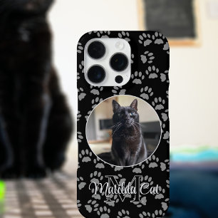Coque iPhone 16 Pro Empreinte de patte photo de chat Motif personnalis