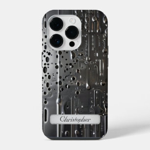 Coque Pour iPhone 14 Plus Empreinte en acier inoxydable titane argent