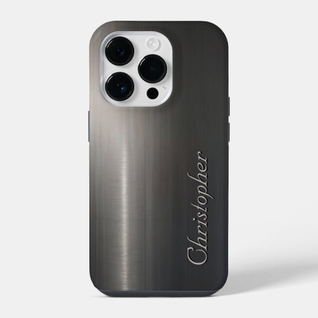 Coque iPhone Empreinte en acier inoxydable titane argent (Verso)