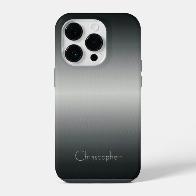 Coque iPhone Empreinte en acier inoxydable titane argent (Verso)