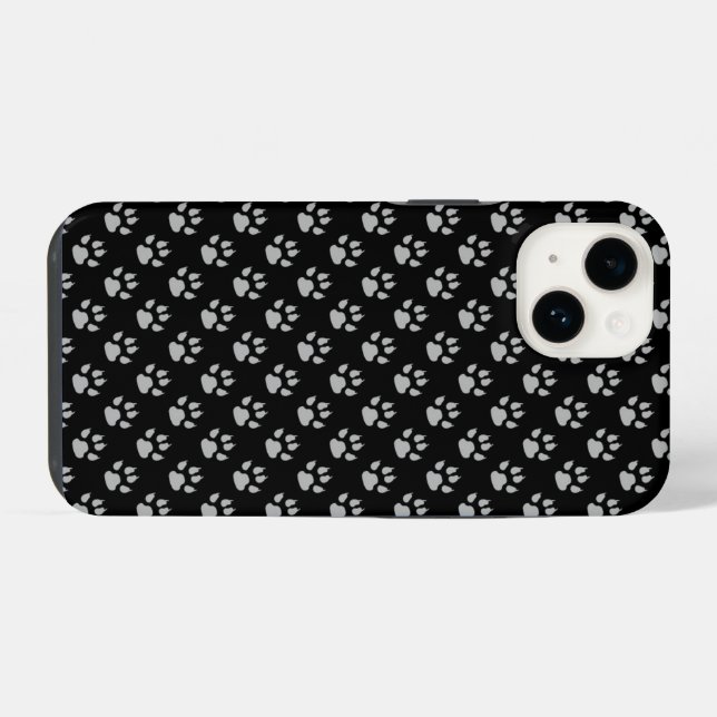 Coque iPhone empreintes de chien (Verso Horizontal)