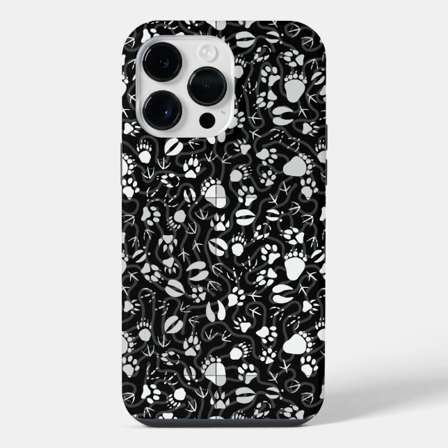 Coque iPhone Empreintes de pied 01.b. BG noir (Verso)