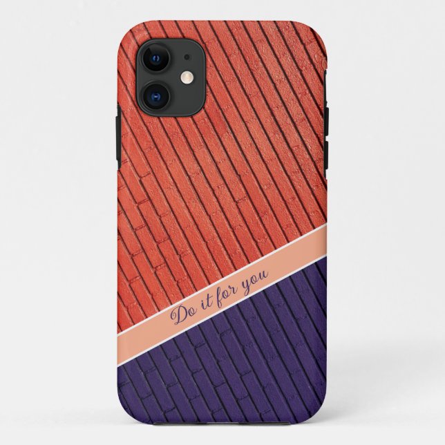 Coque iphone en béton orange et violet (Dos)