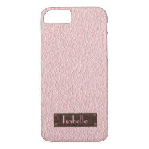 Coque iphone en cuir or Rose personnalisé