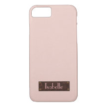 Coque iphone en cuir rose tendance personnalisé