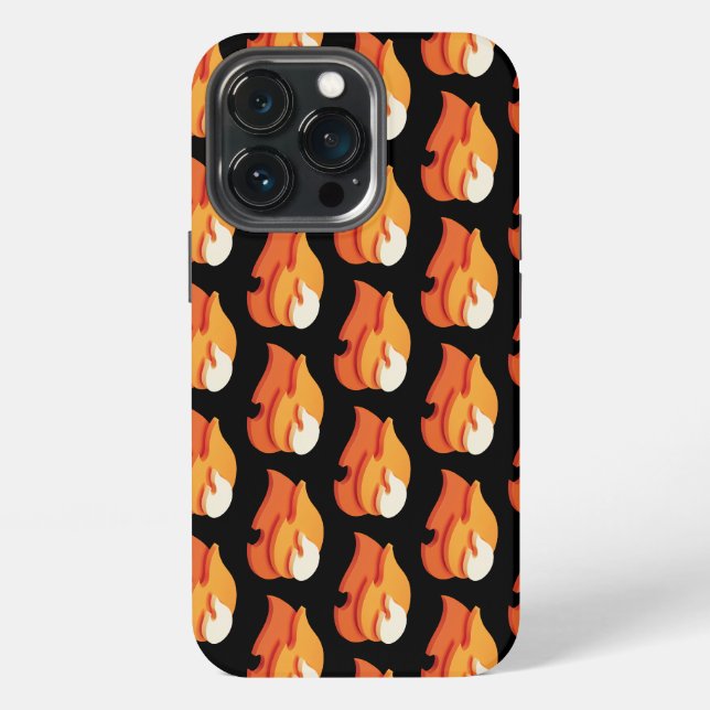 Coque iPhone En feu (icône de flammes 3D) (Dos)