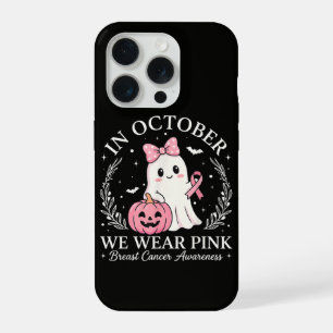 Coque iPhone 15 Pro En Octobre Nous Portons Le Fantôme Rose Halloween