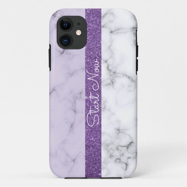 Coque iphone en Parties scintillant violet tendanc (Dos)